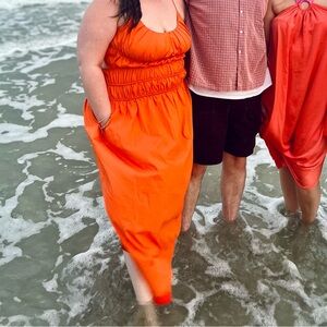 Tanya Taylor Bold Orange Dress